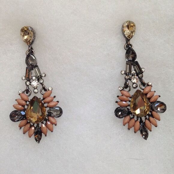 🦩 Crystal Rhinestone Bead Multi Shape Dangle Drop Earrings - Picture 2 of 4